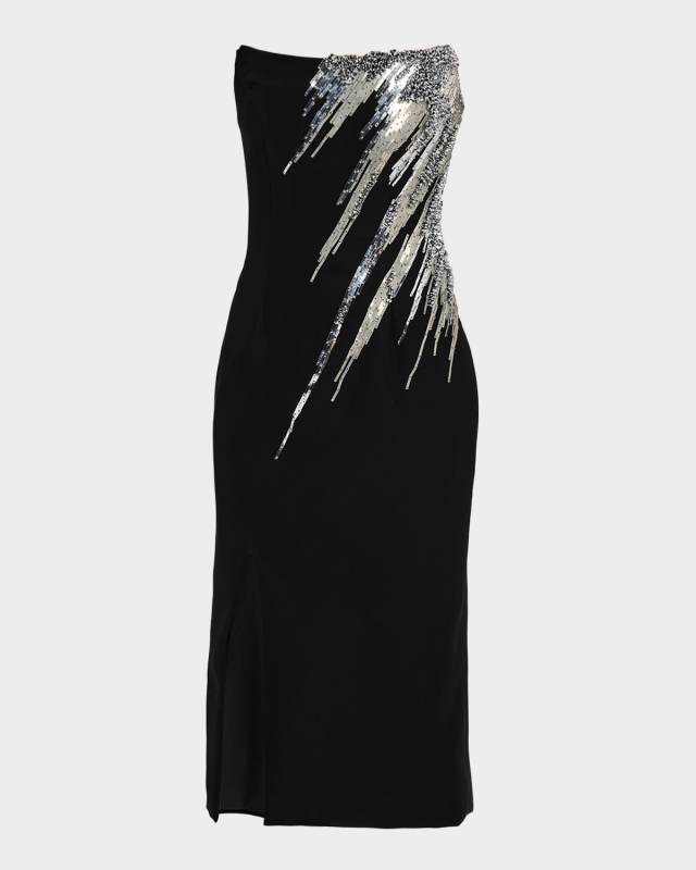 Meteoric Molded Sequined Midi Dress